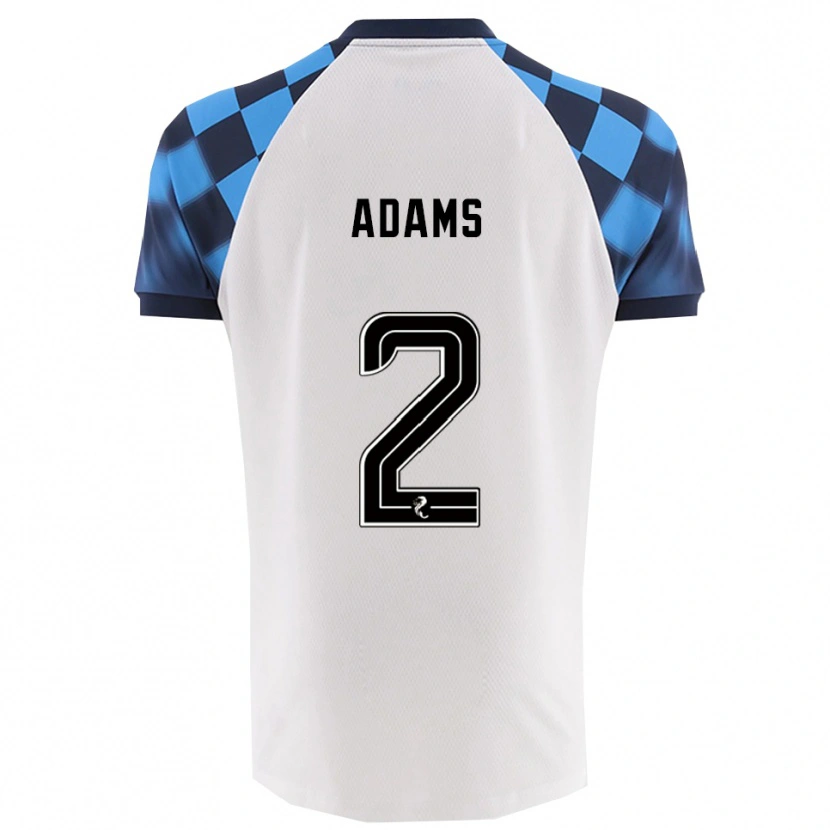 Danxen Donna Maglia Keelan Adams #2 Bianco Azzurro Kit Gara Away 2025/26 Maglietta