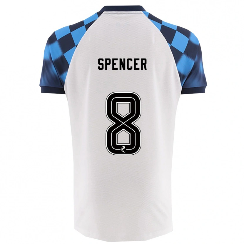 Danxen Donna Maglia Brad Spencer #8 Bianco Azzurro Kit Gara Away 2025/26 Maglietta