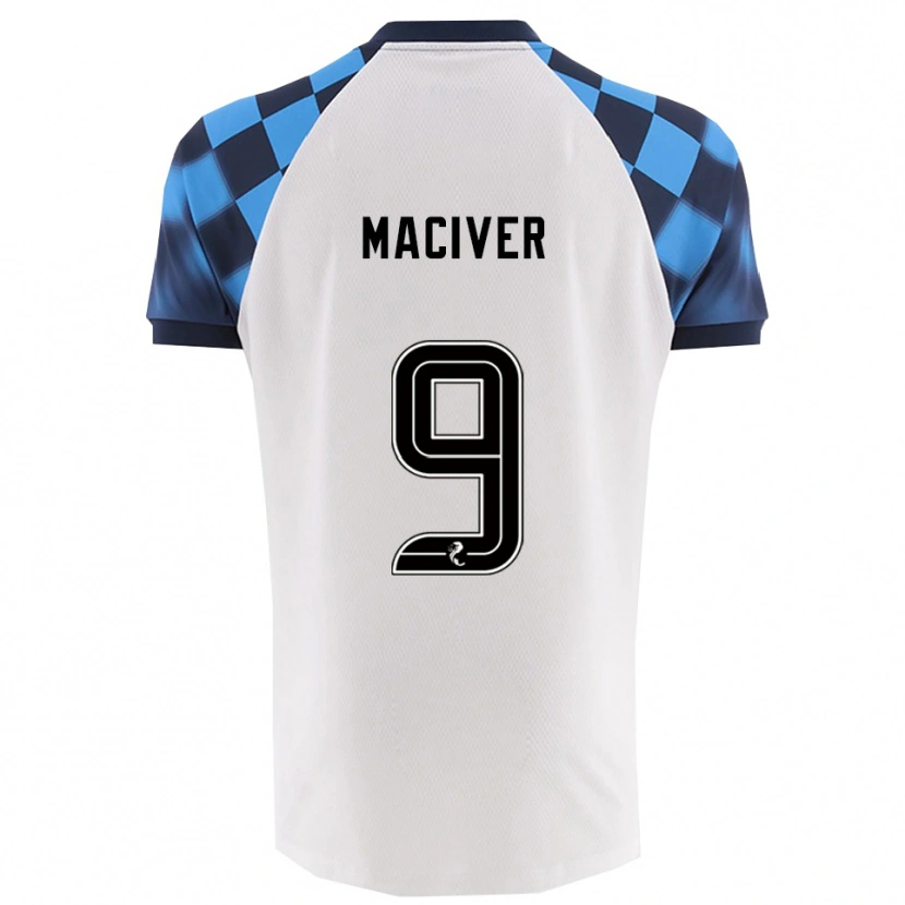 Danxen Donna Maglia Ross Maciver #9 Bianco Azzurro Kit Gara Away 2025/26 Maglietta