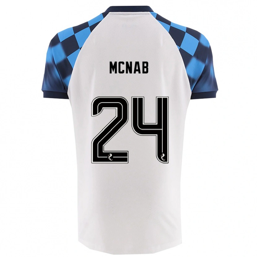Danxen Donna Maglia Cameron Mcnab #24 Bianco Azzurro Kit Gara Away 2025/26 Maglietta