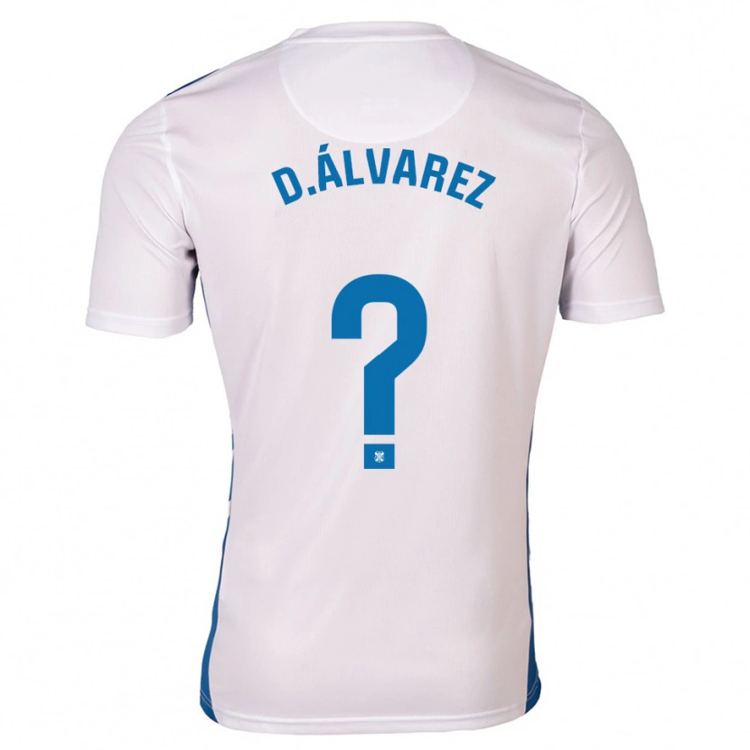 Danxen Bambino Maglia Dani Álvarez #0 Bianco Blu Kit Gara Home 2025/26 Maglietta