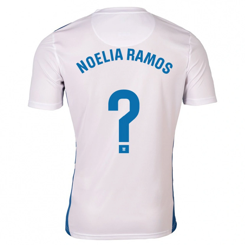 Danxen Bambino Maglia Noelia Ramos Álvarez #0 Bianco Blu Kit Gara Home 2025/26 Maglietta