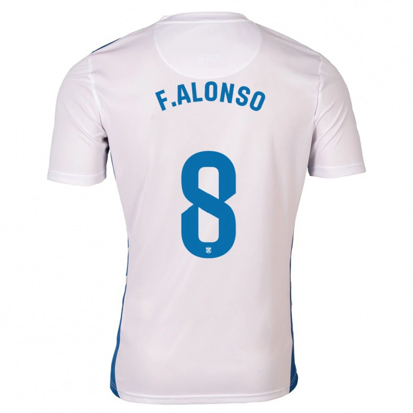 Danxen Bambino Maglia Félix Alonso #8 Bianco Blu Kit Gara Home 2025/26 Maglietta