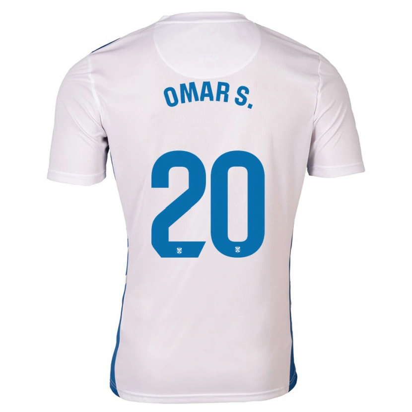 Danxen Bambino Maglia Omar Sánchez #20 Bianco Blu Kit Gara Home 2025/26 Maglietta