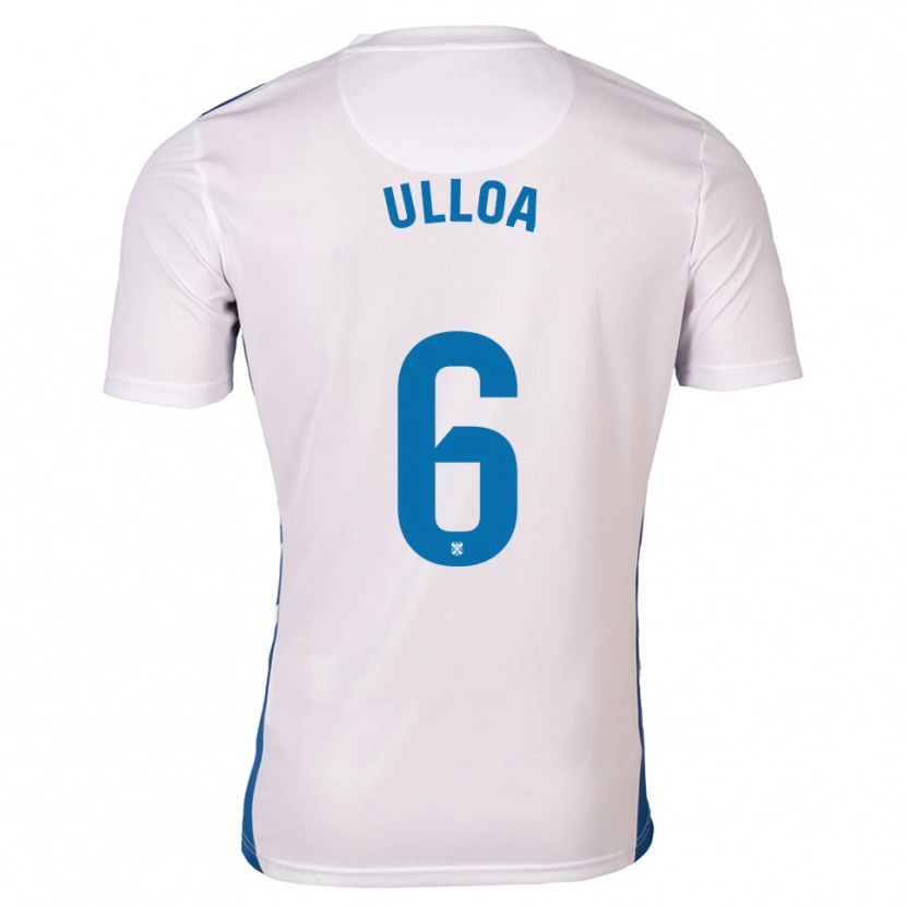 Danxen Bambino Maglia Alberto Ulloa #6 Bianco Blu Kit Gara Home 2025/26 Maglietta