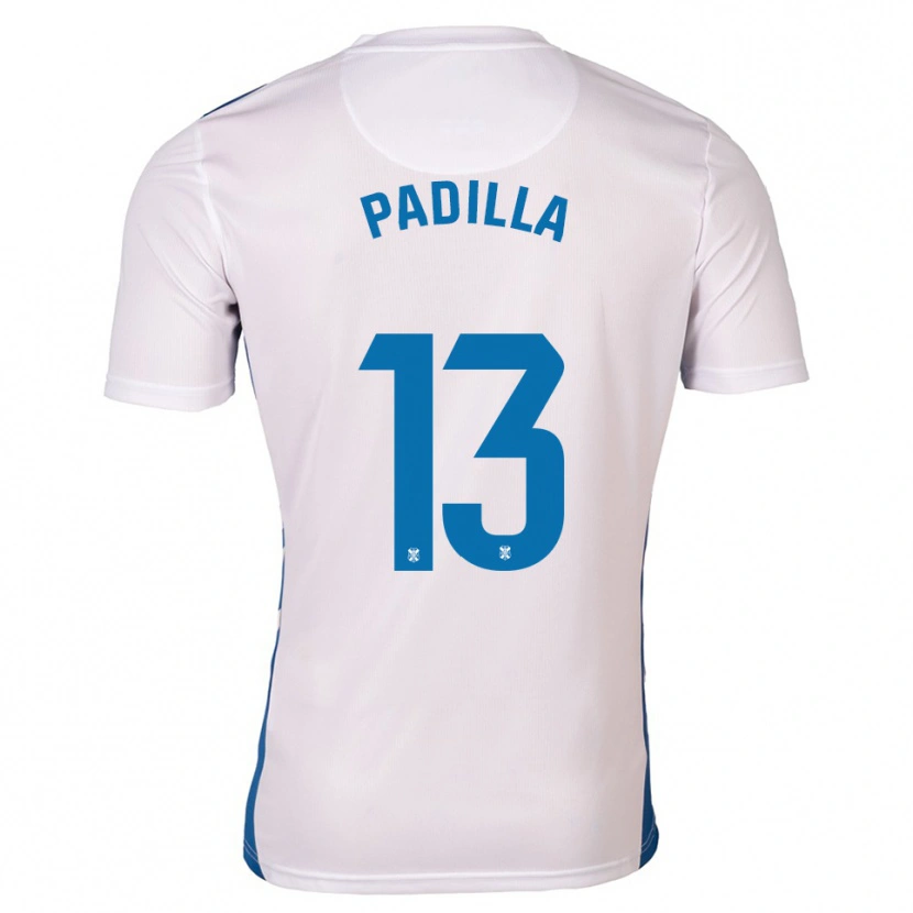 Danxen Bambino Maglia Alejandro Padilla #13 Bianco Blu Kit Gara Home 2025/26 Maglietta