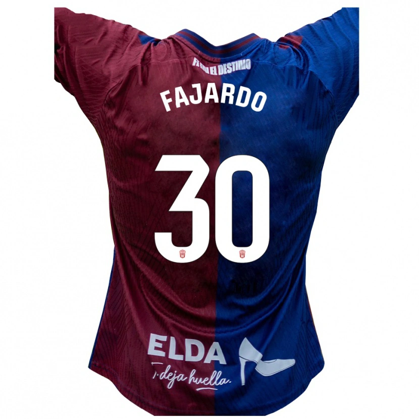Danxen Bambino Maglia José Fajardo #30 Blu Rosso Kit Gara Home 2025/26 Maglietta