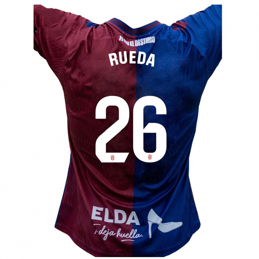 Danxen Bambino Maglia Carlos Rueda #26 Blu Rosso Kit Gara Home 2025/26 Maglietta