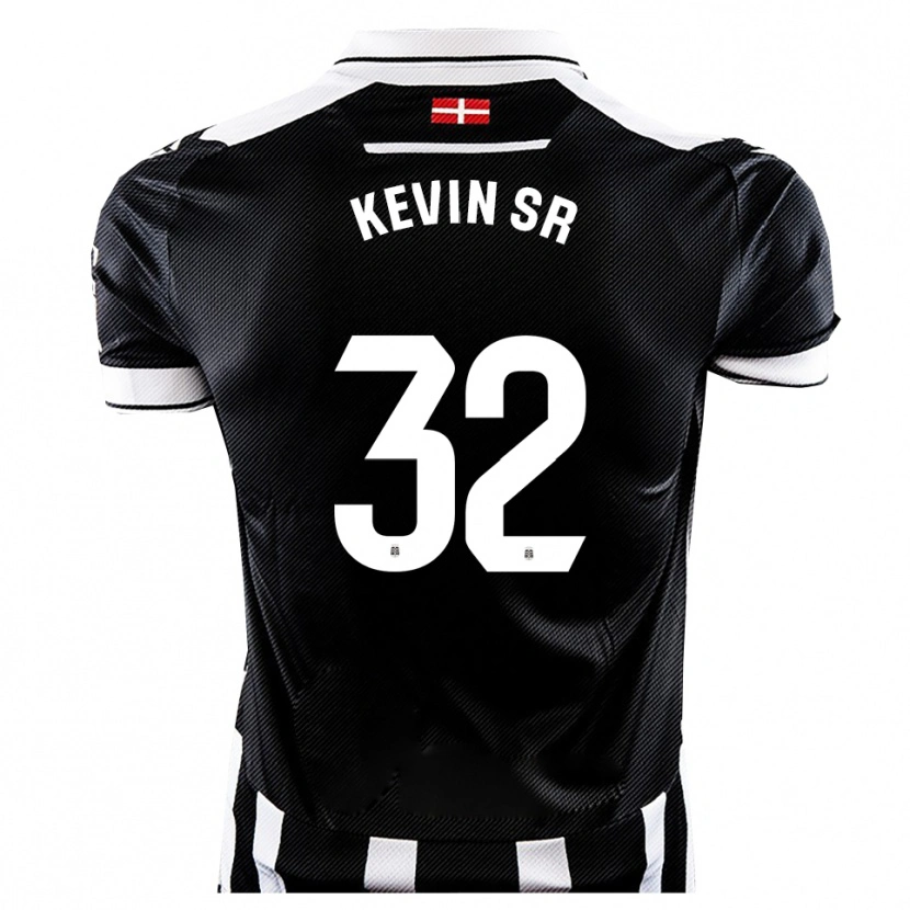 Danxen Bambino Maglia Kevin Sánchez #32 Nero Bianco Kit Gara Home 2025/26 Maglietta