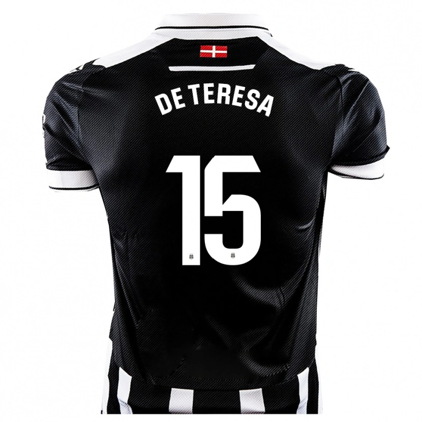 Danxen Bambino Maglia Emilio De Teresa #15 Nero Bianco Kit Gara Home 2025/26 Maglietta