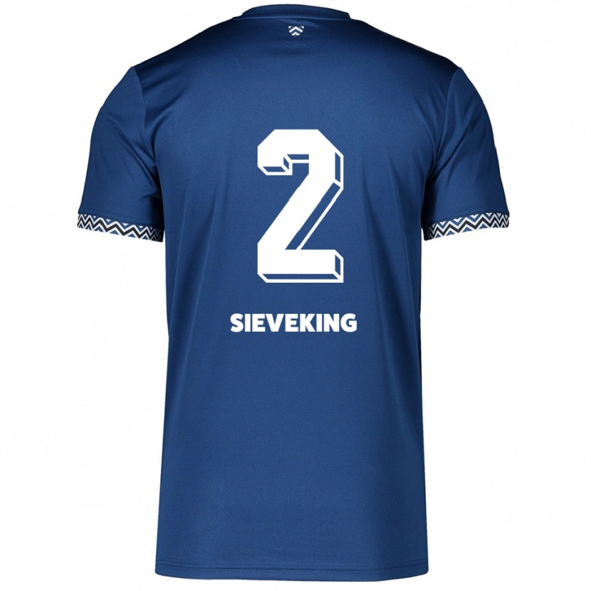 Danxen Bambino Maglia Antonio Sieveking #2 Blu Navy Bianco Kit Gara Home 2025/26 Maglietta