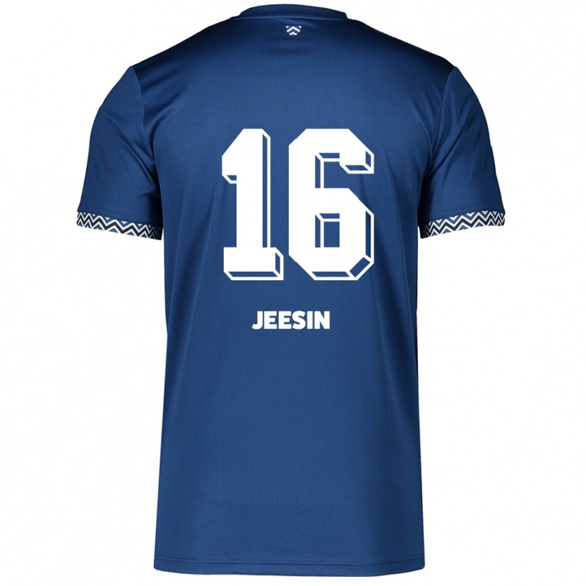 Danxen Bambino Maglia Jenath Jeesin #16 Blu Navy Bianco Kit Gara Home 2025/26 Maglietta