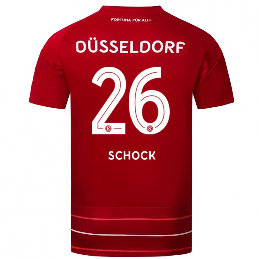 Danxen Bambino Maglia Florian Schock #26 Rosso Bianco Kit Gara Home 2025/26 Maglietta