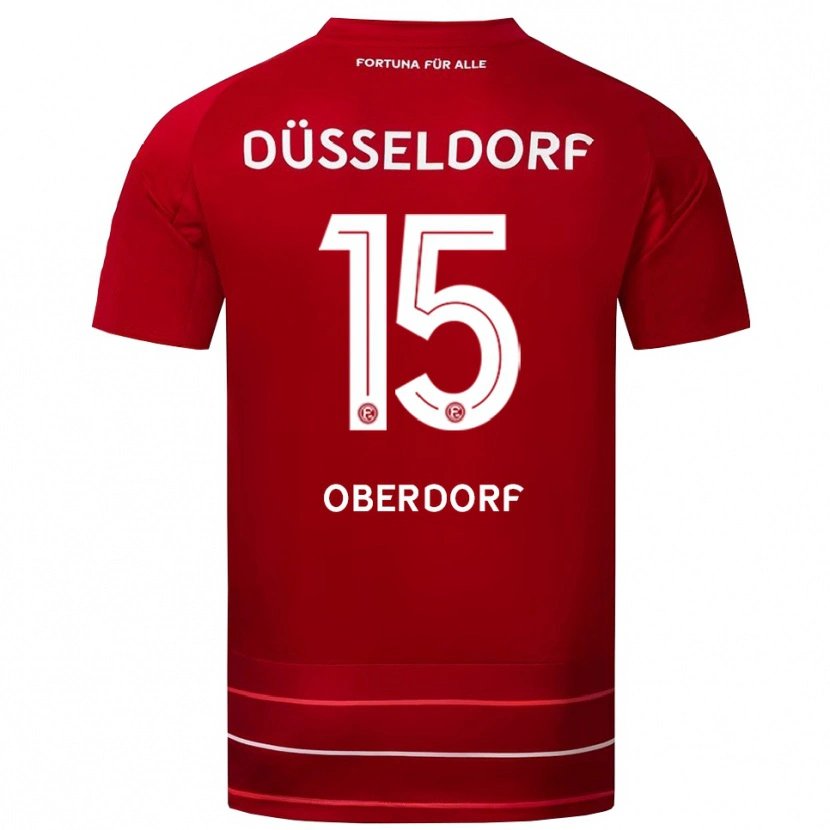 Danxen Bambino Maglia Tim Oberdorf #15 Rosso Bianco Kit Gara Home 2025/26 Maglietta