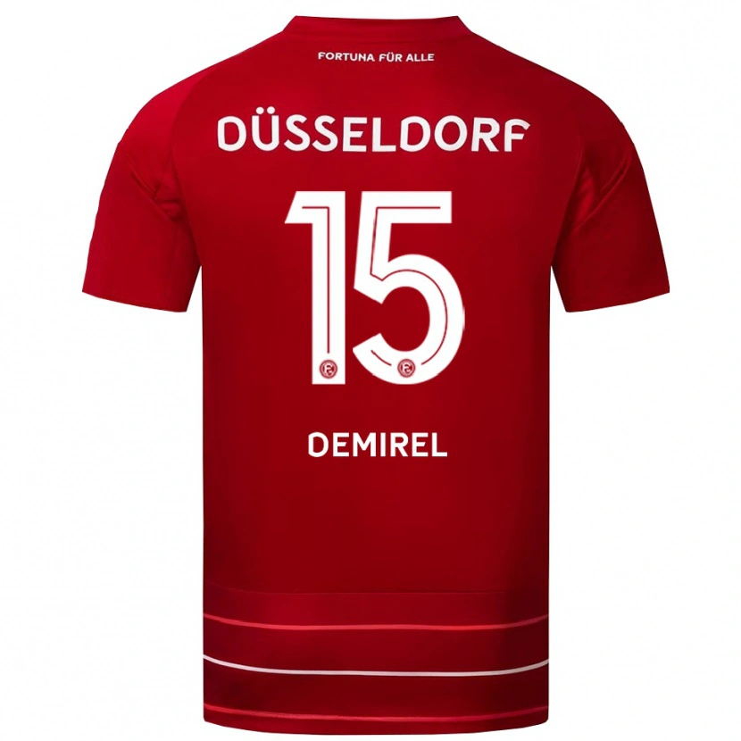 Danxen Bambino Maglia Yalcin Demirel #15 Rosso Bianco Kit Gara Home 2025/26 Maglietta