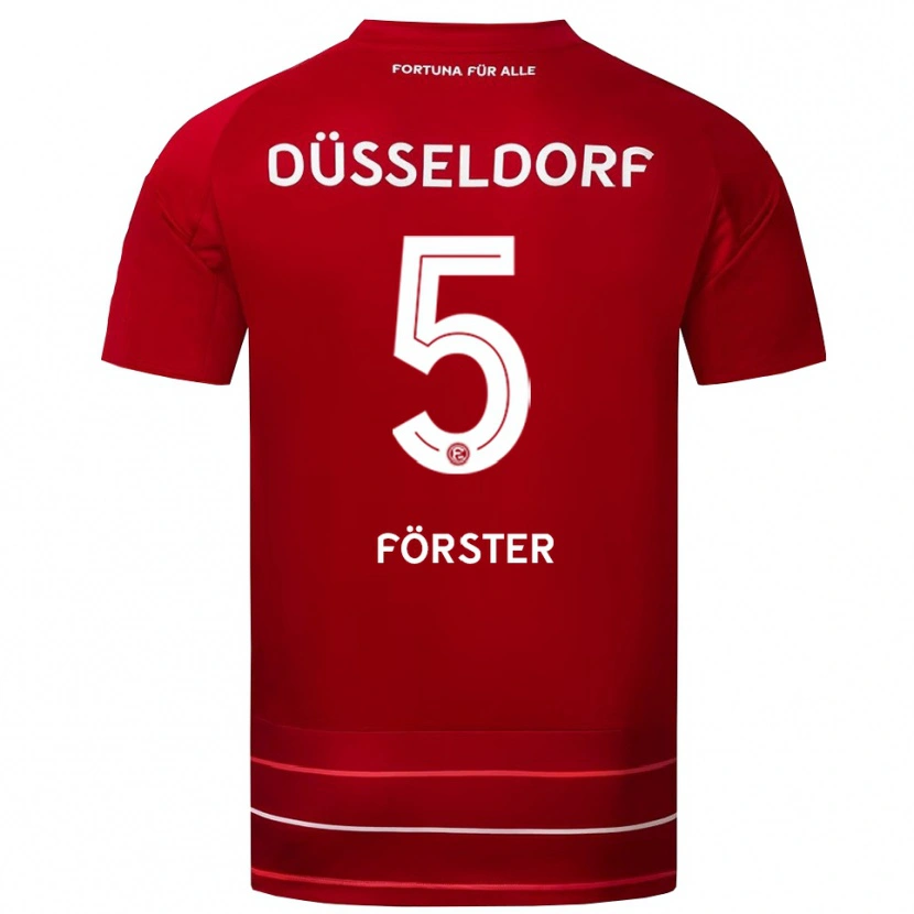 Danxen Bambino Maglia Noah Förster #5 Rosso Bianco Kit Gara Home 2025/26 Maglietta