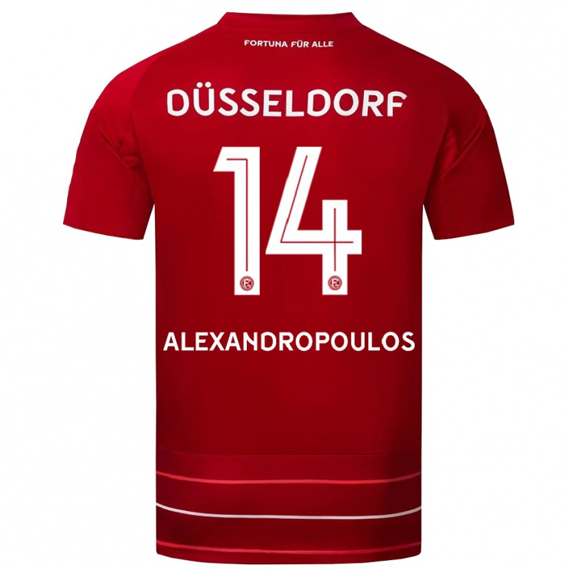 Danxen Bambino Maglia Sotiris Alexandropoulos #14 Rosso Bianco Kit Gara Home 2025/26 Maglietta