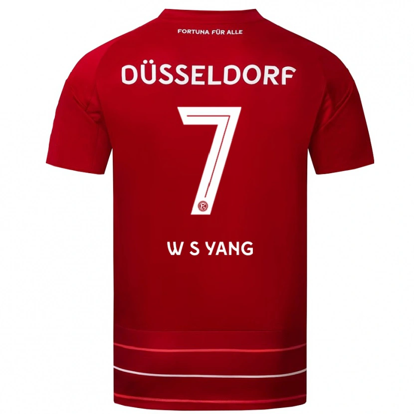 Danxen Bambino Maglia Si-Woo Yang #7 Rosso Bianco Kit Gara Home 2025/26 Maglietta