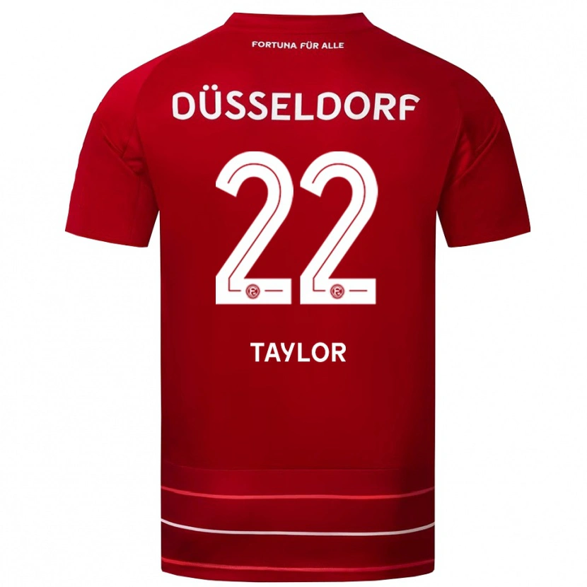 Danxen Bambino Maglia Makaya Taylor #22 Rosso Bianco Kit Gara Home 2025/26 Maglietta