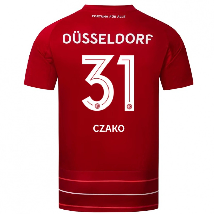 Danxen Bambino Maglia Milán Czakó #31 Rosso Bianco Kit Gara Home 2025/26 Maglietta