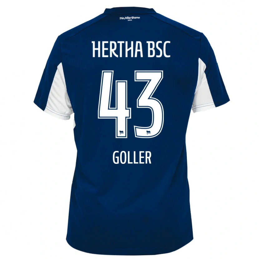 Danxen Bambino Maglia Tim Goller #43 Bianco Blu Kit Gara Home 2025/26 Maglietta