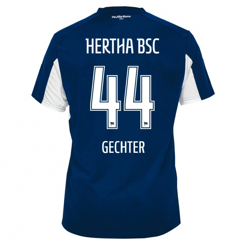 Danxen Bambino Maglia Linus Gechter #44 Bianco Blu Kit Gara Home 2025/26 Maglietta