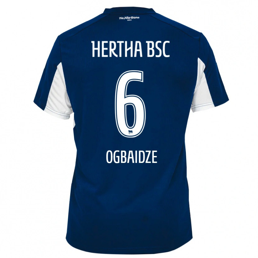 Danxen Bambino Maglia Shalva Ogbaidze #6 Bianco Blu Kit Gara Home 2025/26 Maglietta