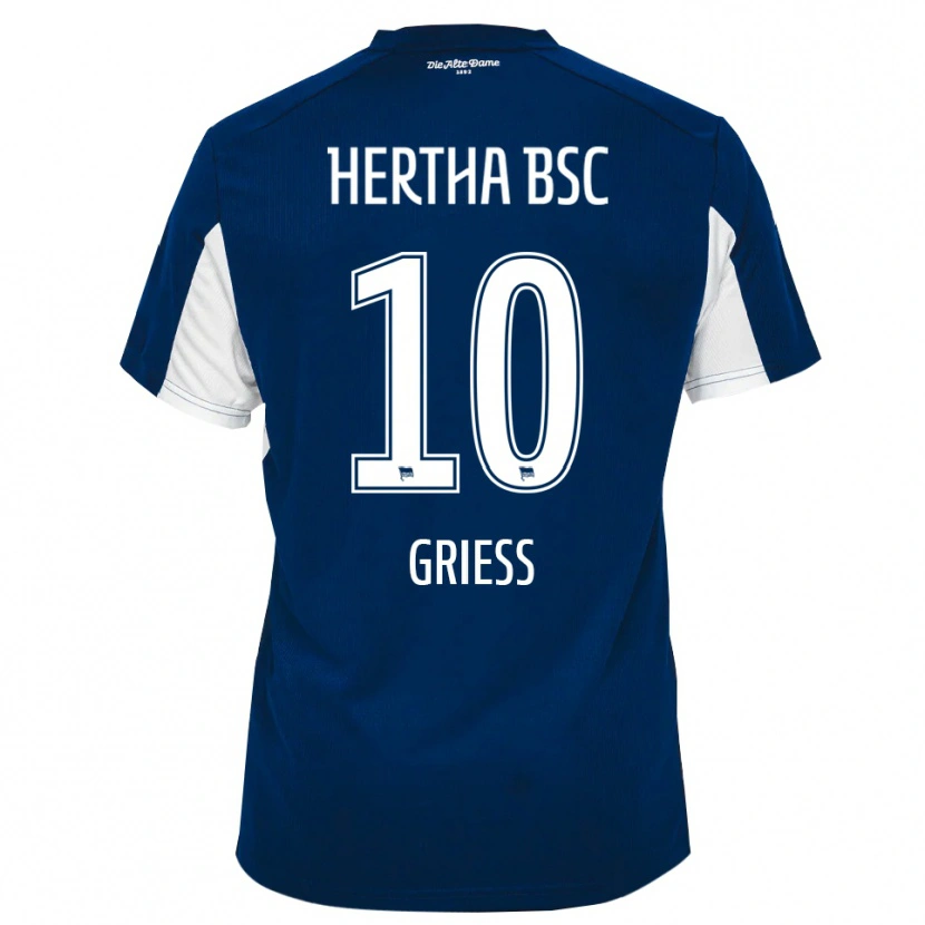 Danxen Bambino Maglia Stephan Grieß #10 Bianco Blu Kit Gara Home 2025/26 Maglietta