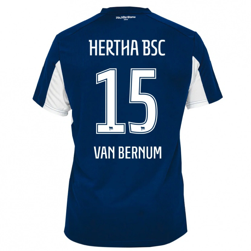 Danxen Bambino Maglia Ben Van Bernum #15 Bianco Blu Kit Gara Home 2025/26 Maglietta