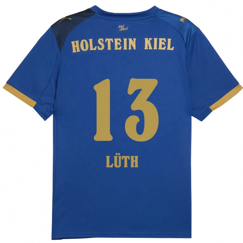Danxen Bambino Maglia Felix Lüth #13 Blu Oro Kit Gara Home 2025/26 Maglietta