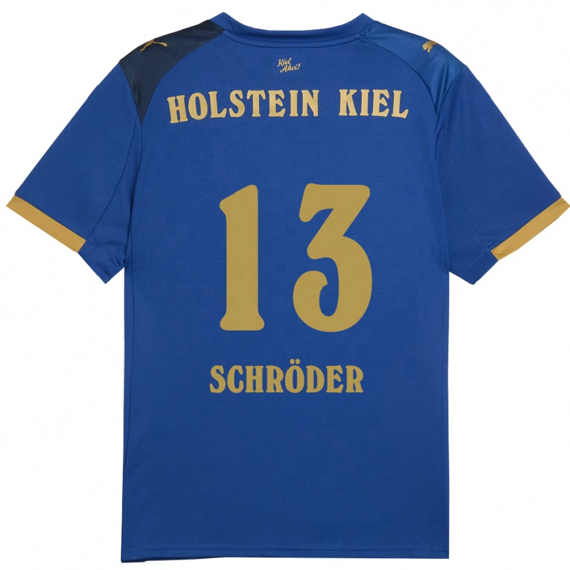 Danxen Bambino Maglia Lea Schröder #13 Blu Oro Kit Gara Home 2025/26 Maglietta