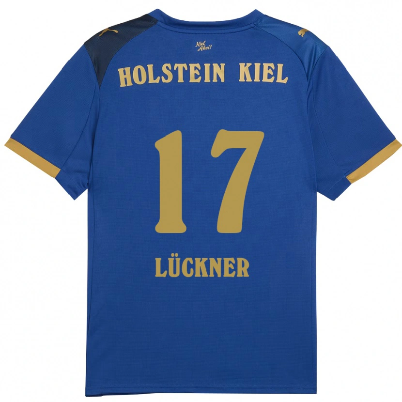 Danxen Bambino Maglia Veit Lückner #17 Blu Oro Kit Gara Home 2025/26 Maglietta