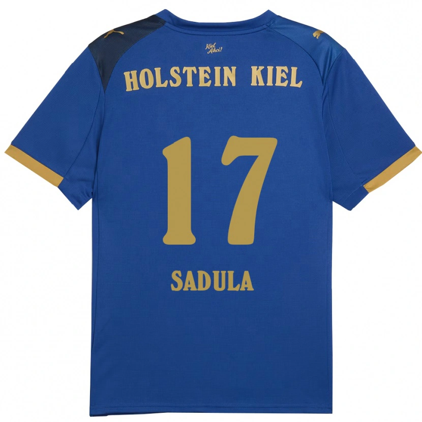Danxen Bambino Maglia Orhun Sadula #17 Blu Oro Kit Gara Home 2025/26 Maglietta