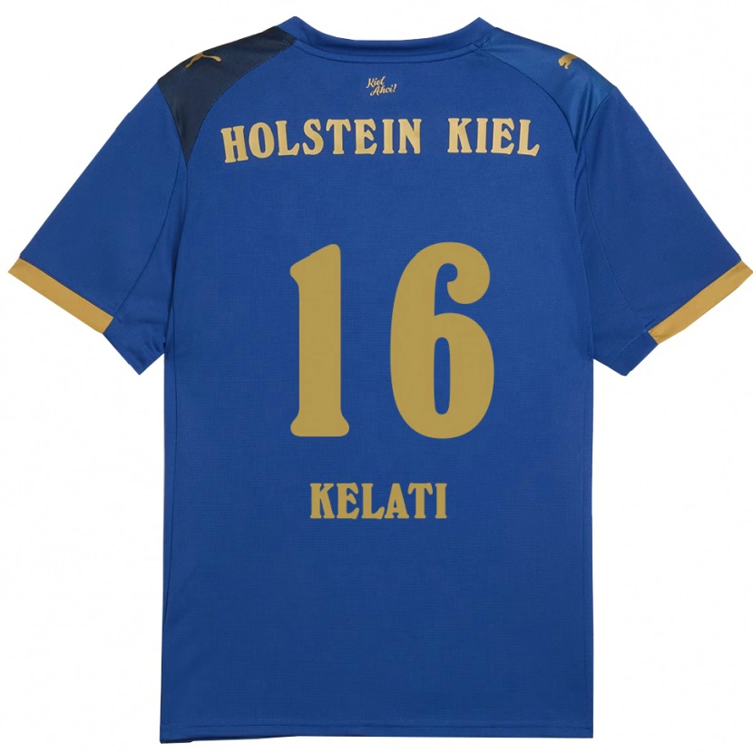 Danxen Bambino Maglia Andu Kelati #16 Blu Oro Kit Gara Home 2025/26 Maglietta