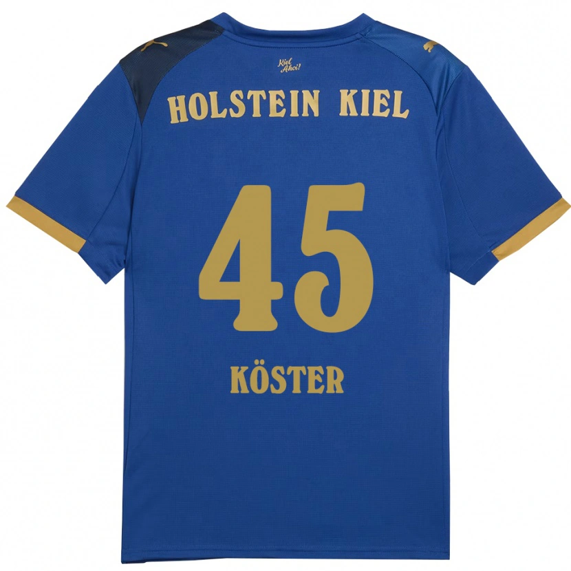 Danxen Bambino Maglia Louis Köster #45 Blu Oro Kit Gara Home 2025/26 Maglietta