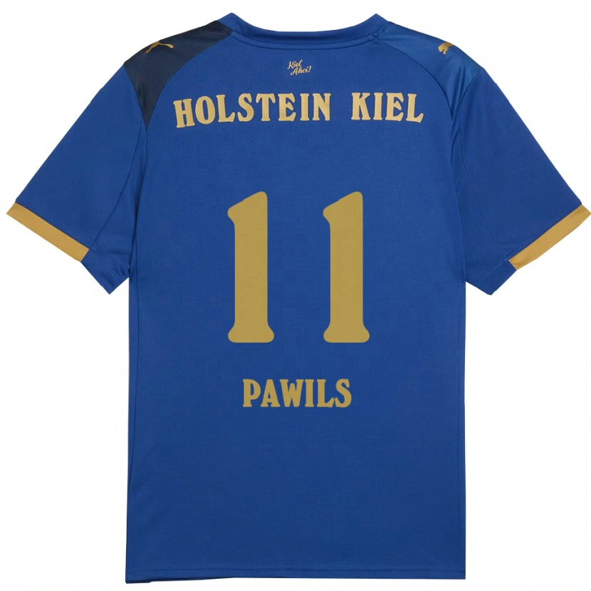 Danxen Bambino Maglia Jan-Luca Pawils #11 Blu Oro Kit Gara Home 2025/26 Maglietta