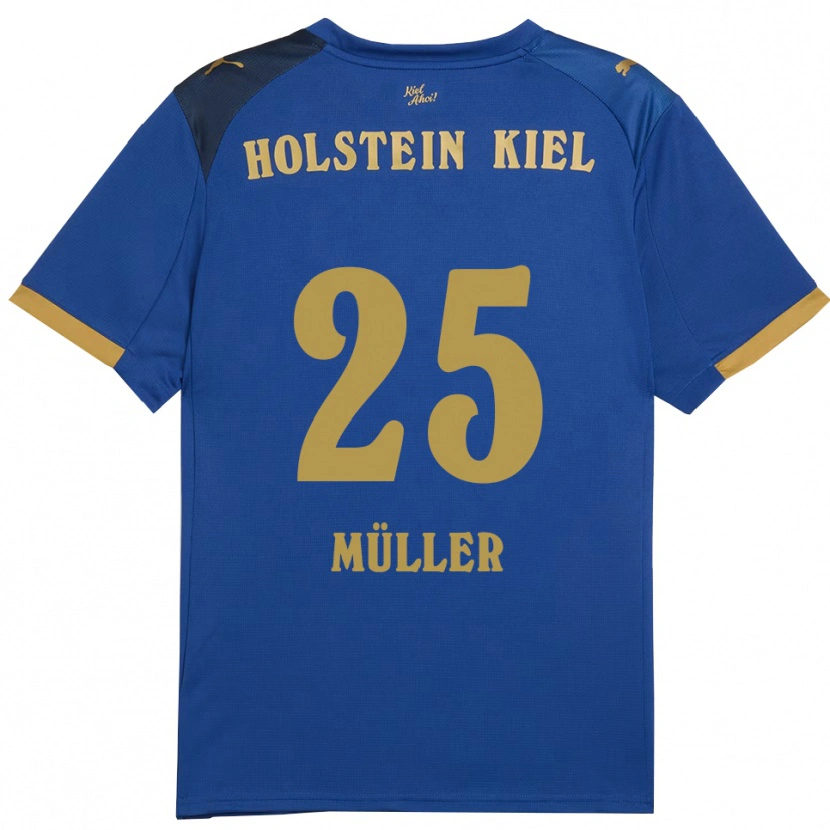 Danxen Bambino Maglia Marcus Müller #25 Blu Oro Kit Gara Home 2025/26 Maglietta