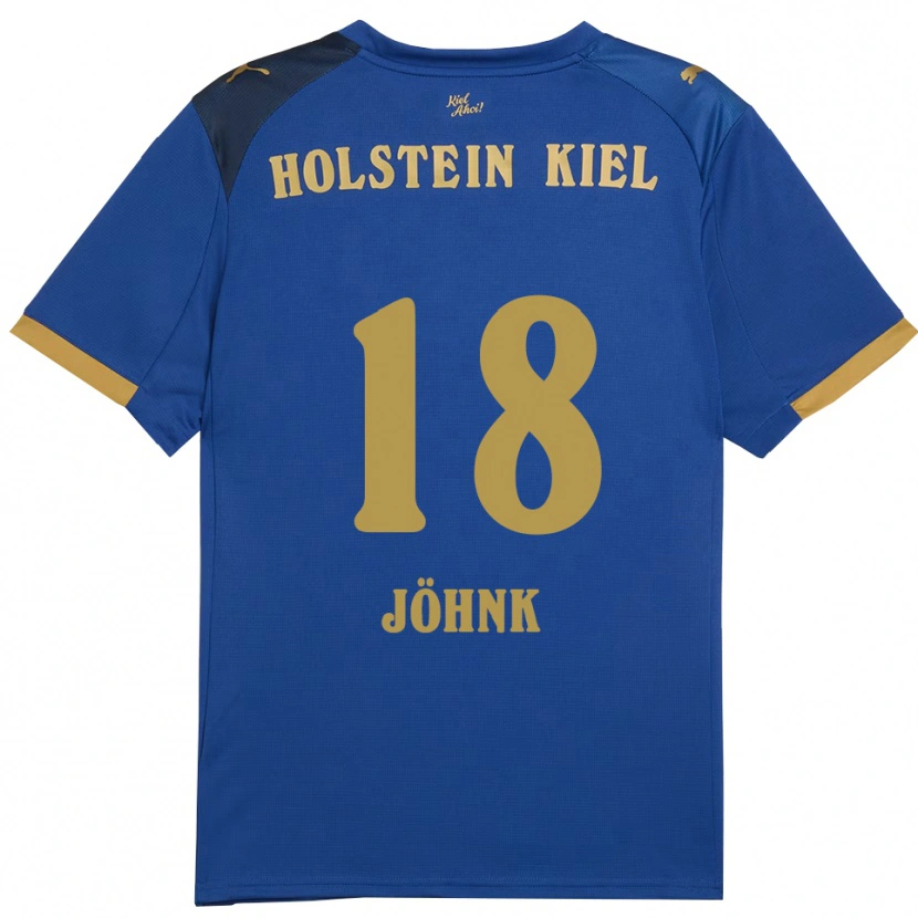Danxen Bambino Maglia Emma Jöhnk #18 Blu Oro Kit Gara Home 2025/26 Maglietta