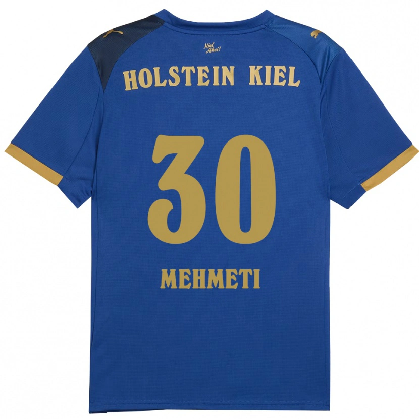 Danxen Bambino Maglia Valton Mehmeti #30 Blu Oro Kit Gara Home 2025/26 Maglietta
