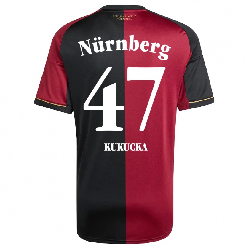 Danxen Bambino Maglia Michal Kukucka #47 Bordeaux Nero Kit Gara Home 2025/26 Maglietta