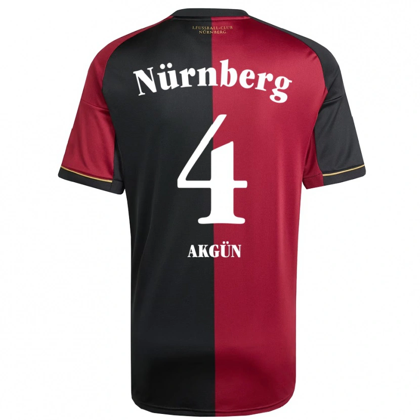 Danxen Bambino Maglia Esad Akgün #4 Bordeaux Nero Kit Gara Home 2025/26 Maglietta
