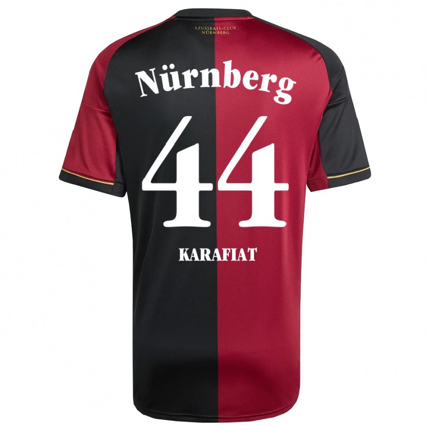 Danxen Bambino Maglia Ondrej Karafiat #44 Bordeaux Nero Kit Gara Home 2025/26 Maglietta