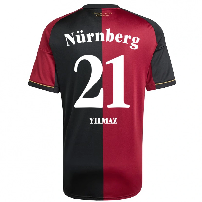 Danxen Bambino Maglia Berkay Yilmaz #21 Bordeaux Nero Kit Gara Home 2025/26 Maglietta