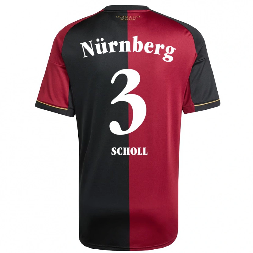 Danxen Bambino Maglia Phil Scholl #3 Bordeaux Nero Kit Gara Home 2025/26 Maglietta