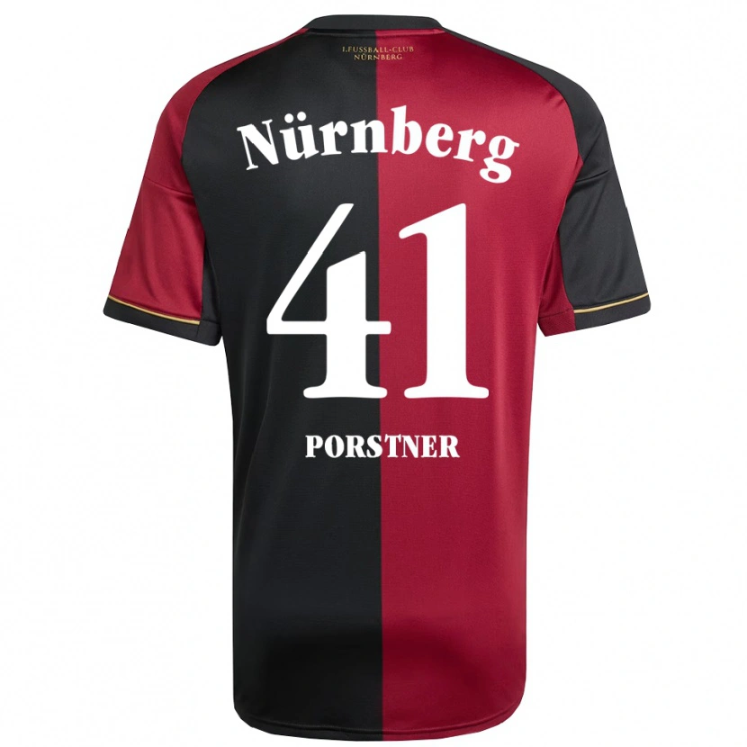 Danxen Bambino Maglia Eric Porstner #41 Bordeaux Nero Kit Gara Home 2025/26 Maglietta