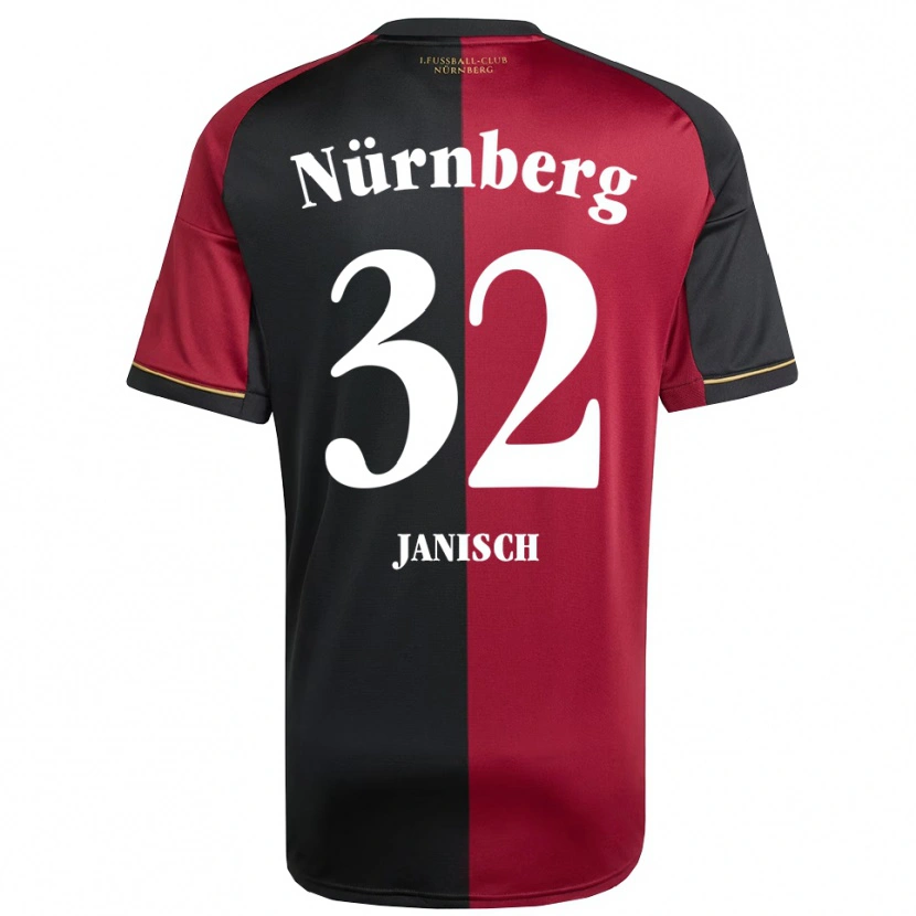 Danxen Bambino Maglia Tim Janisch #32 Bordeaux Nero Kit Gara Home 2025/26 Maglietta