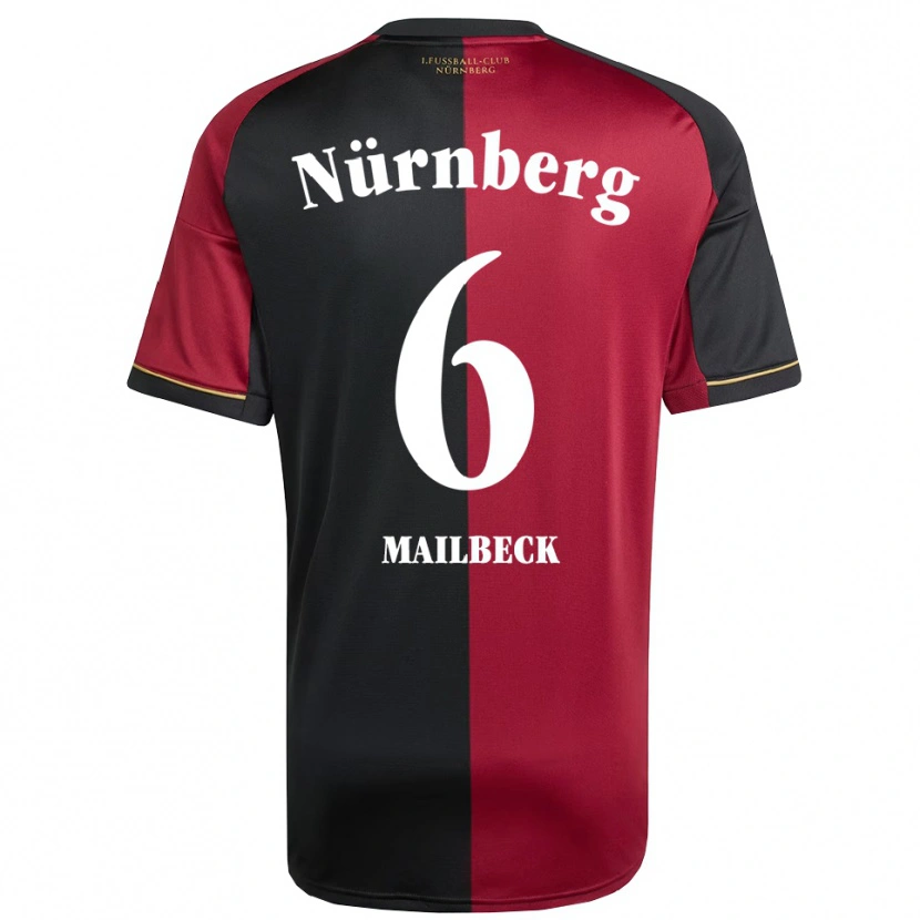 Danxen Bambino Maglia Alina Mailbeck #6 Bordeaux Nero Kit Gara Home 2025/26 Maglietta