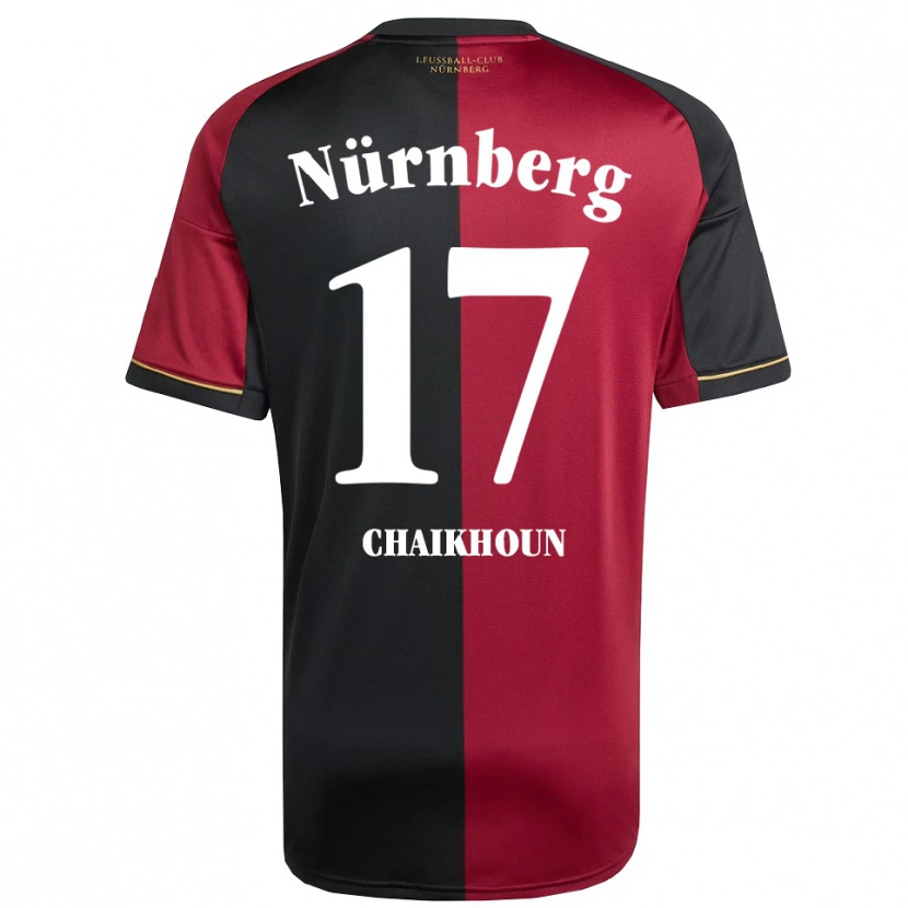 Danxen Bambino Maglia Ayoub Chaikhoun #17 Bordeaux Nero Kit Gara Home 2025/26 Maglietta