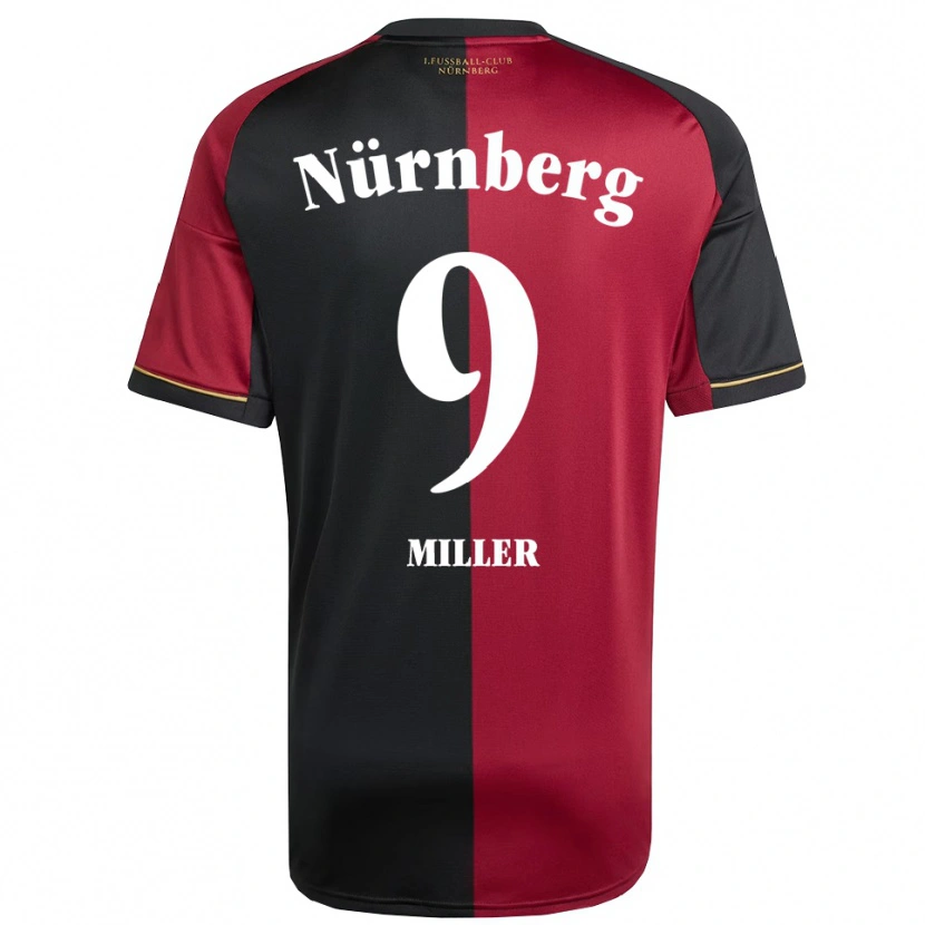 Danxen Bambino Maglia Laura Miller #9 Bordeaux Nero Kit Gara Home 2025/26 Maglietta