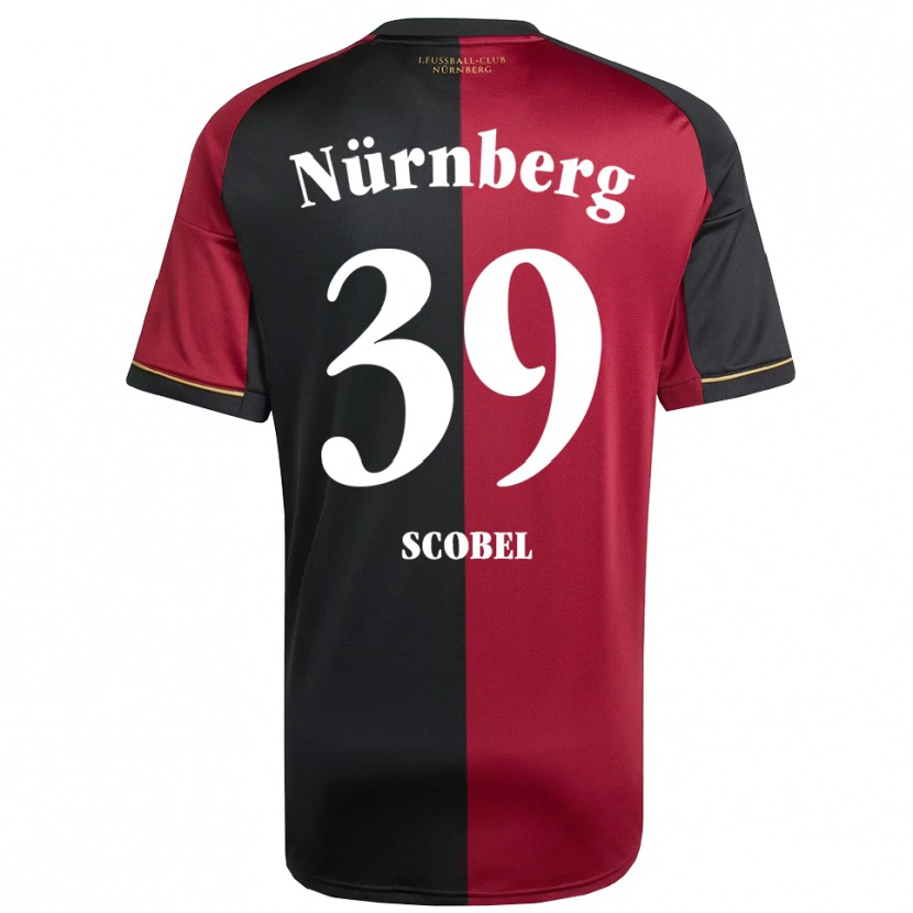 Danxen Bambino Maglia Piet Scobel #39 Bordeaux Nero Kit Gara Home 2025/26 Maglietta